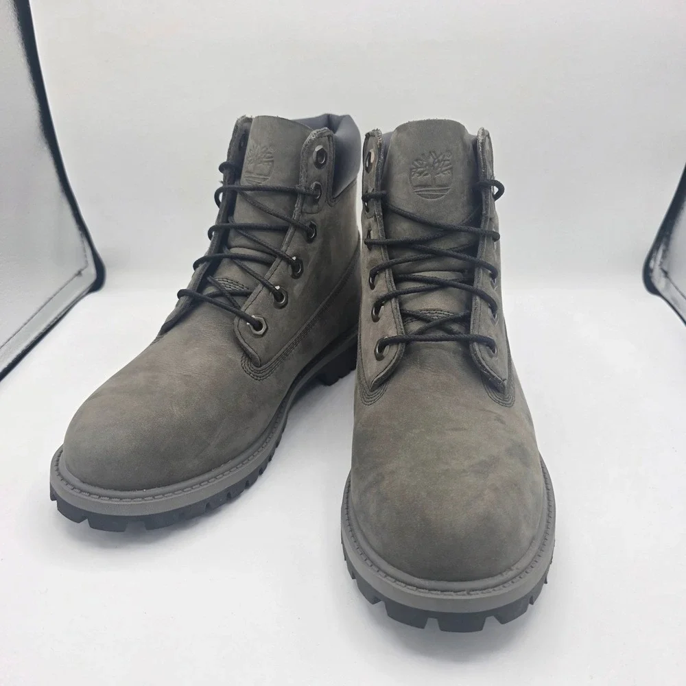 Timberland 6 Inch Premium Grey Waterproof Boots 9590R Youth 4 Women 5.5